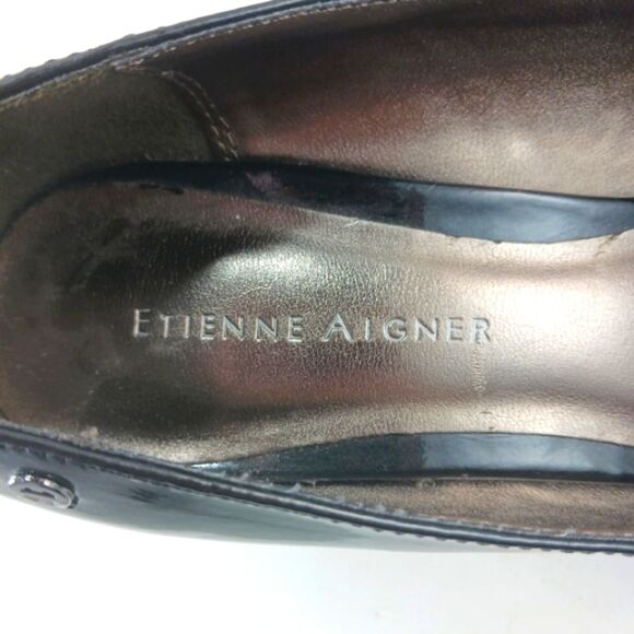 Etienne Aigner Women's Haven Pump Patent Black Size 7.5. Three Inch Heel....... - Picture 2 of 13